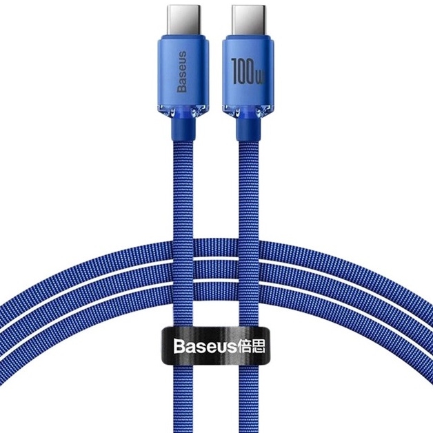 Кабель BASEUS Crystal Shine Series Fast Charging Data Cable Type-C to Type-C 100W 1.2 m Blue (CAJY000603)
