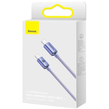 Кабель BASEUS Crystal Shine Series Fast Charging Data Cable Type-C to Type-C 100W 1.2 m Purple (CAJY000605)