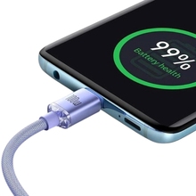 Кабель BASEUS Crystal Shine Series Fast Charging Data Cable Type-C to Type-C 100W 1.2 m Purple (CAJY000605)