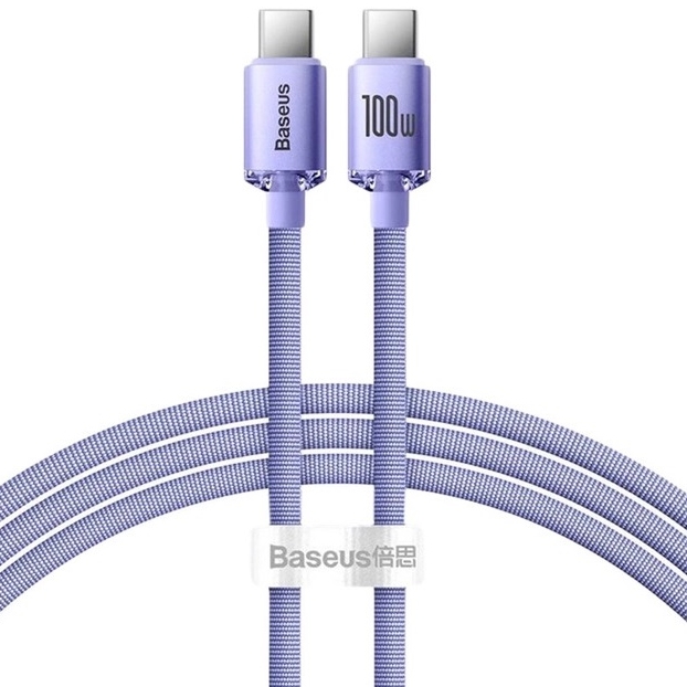Кабель BASEUS Crystal Shine Series Fast Charging Data Cable Type-C to Type-C 100W 1.2 m Purple (CAJY000605)
