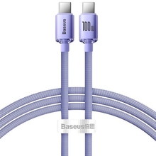 Кабель BASEUS Crystal Shine Series Fast Charging Data Cable Type-C to Type-C 100W 1.2 m Purple (CAJY000605)