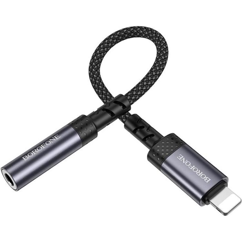 Переходник BOROFONE BV24 iP to 3.5mm Metal Grey (6941991120398) Тип Lightning - аудио 3.5 мм