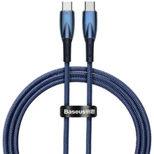 Кабель BASEUS Glimmer Series Fast Charging Data Cable Type-C to Type-C 100W 1 m Blue (CADH000703)