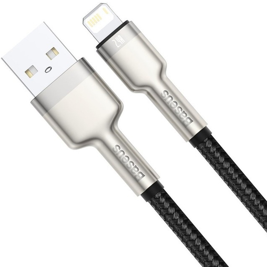Кабель BASEUS Cafule Series Metal Data Cable USB to Lightning 2.4A 0.25 m Black (CALJK-01) Тип USB - Lightning