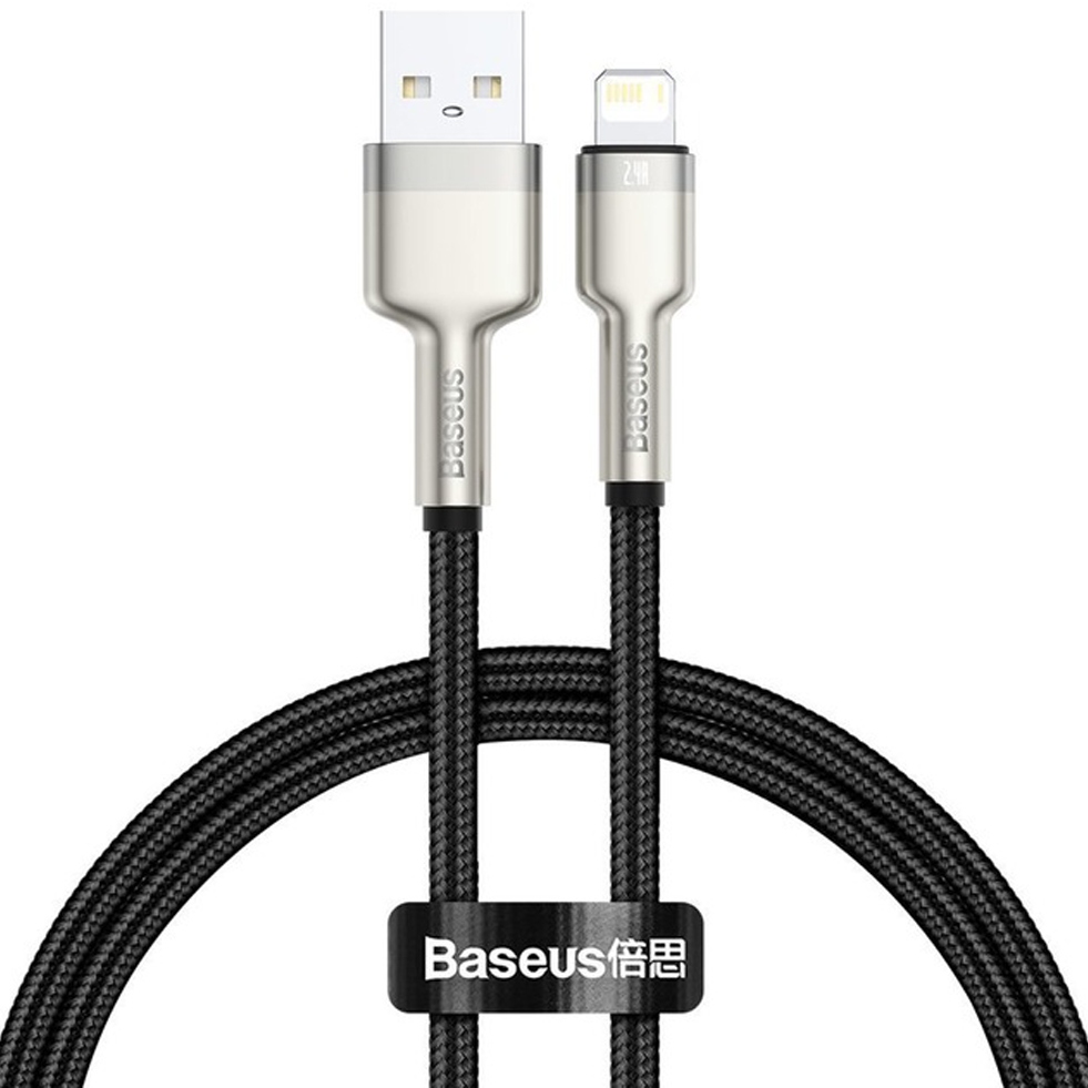 Кабель BASEUS Cafule Series Metal Data Cable USB to Lightning 2.4A 0.25 m Black (CALJK-01)