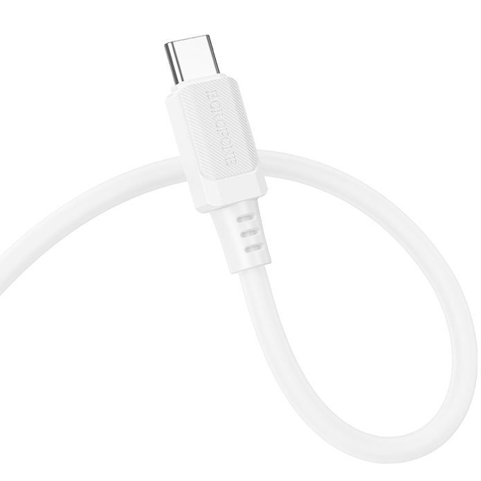 Кабель BOROFONE BX115 Lotto silicone charging data Type-C to Type-C 60W 1 m White (6941991119699) Длина 1