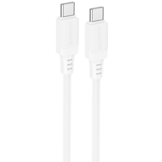 Кабель BOROFONE BX115 Lotto silicone charging data Type-C to Type-C 60W 1 m White (6941991119699)