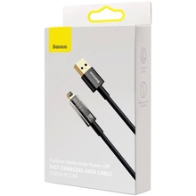Кабель BASEUS Explorer Series Auto Power-Off Fast Charging Data Cable USB to Lightning 2.4A 1 m Black (CATS000401)