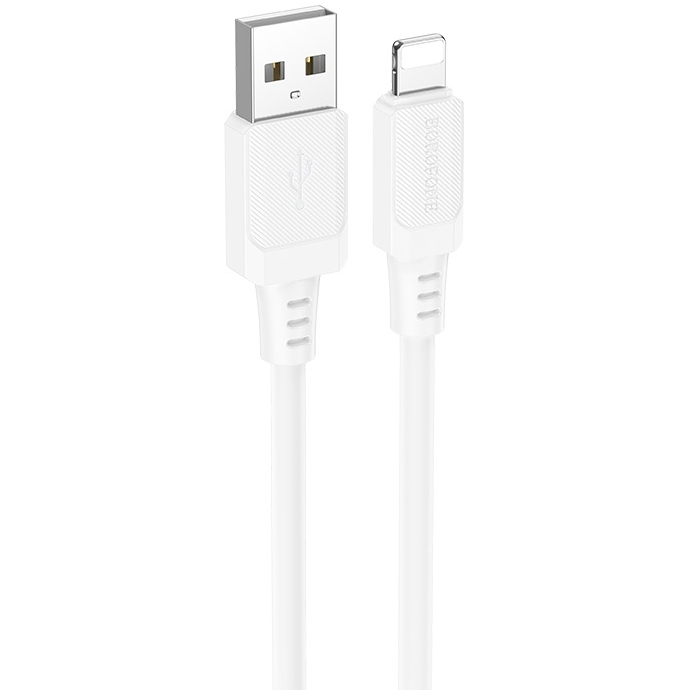Кабель BOROFONE BX115 Lotto silicone USB кабель USB Lightning 2.4A 1 m White (6941991119637)