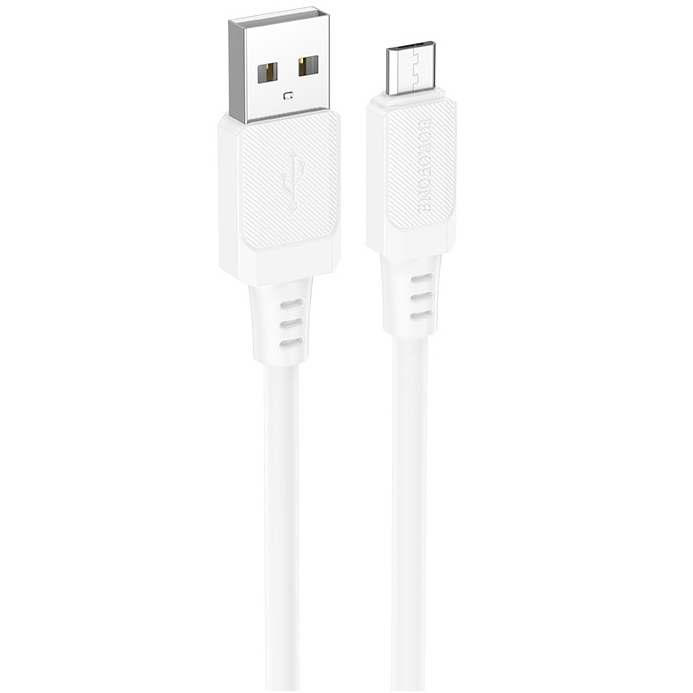 Кабель BOROFONE BX115 Lotto silicone USB-2,4A 1 m White (6941991119651)