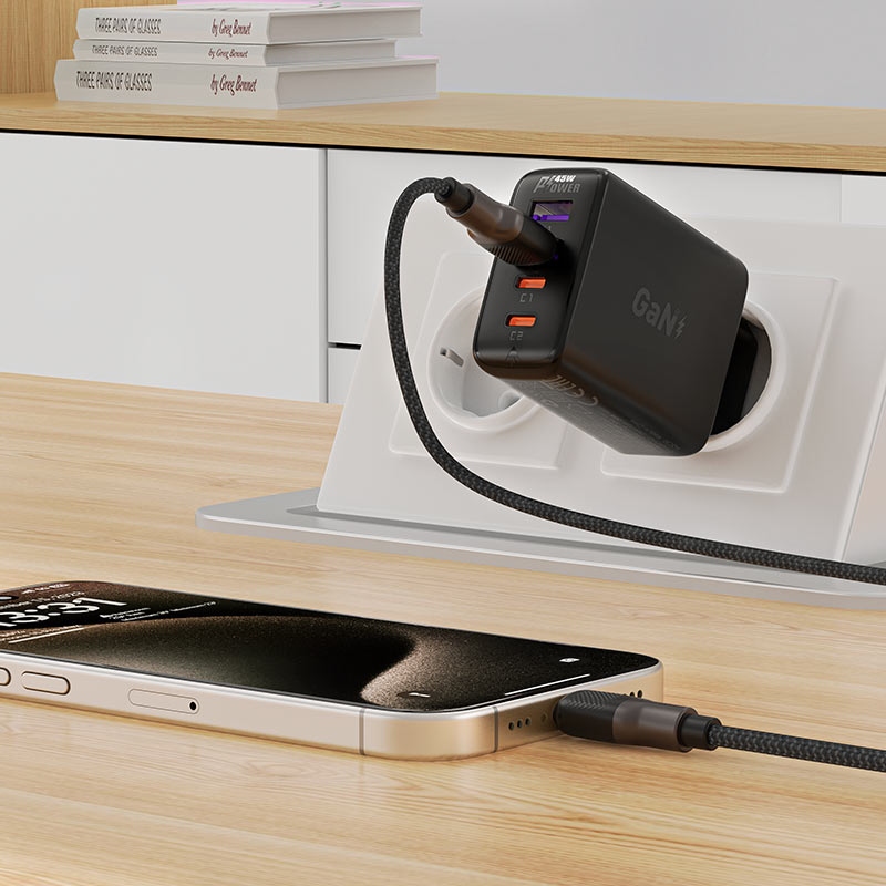 Фото Кабель ACEFAST C10-04 USB to Type-C 3A 1.2 m Black (6974316283126)