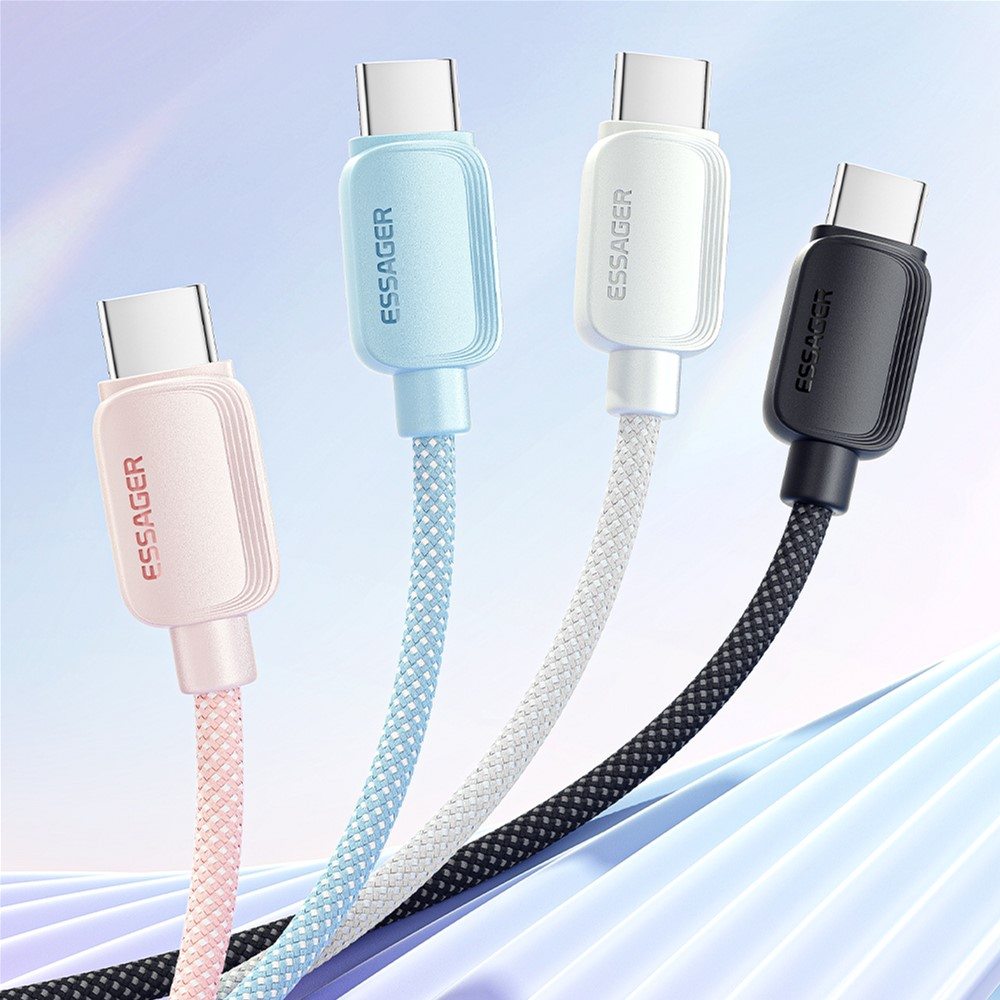 Кабель ESSAGER USB-C - USB-C 100W 2.0 м White (EXCTT1-WLA02-P) Длина 2