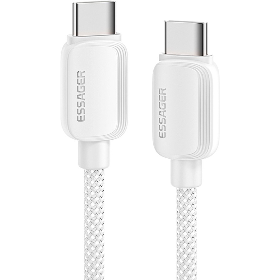 Кабель ESSAGER USB-C - USB-C 100W 2.0 м White (EXCTT1-WLA02-P)