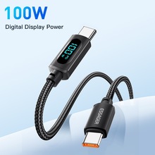 Кабель ESSAGER USB-C - USB-C 100W LED 1.0 м Black (EXCTT1-XY01-P)