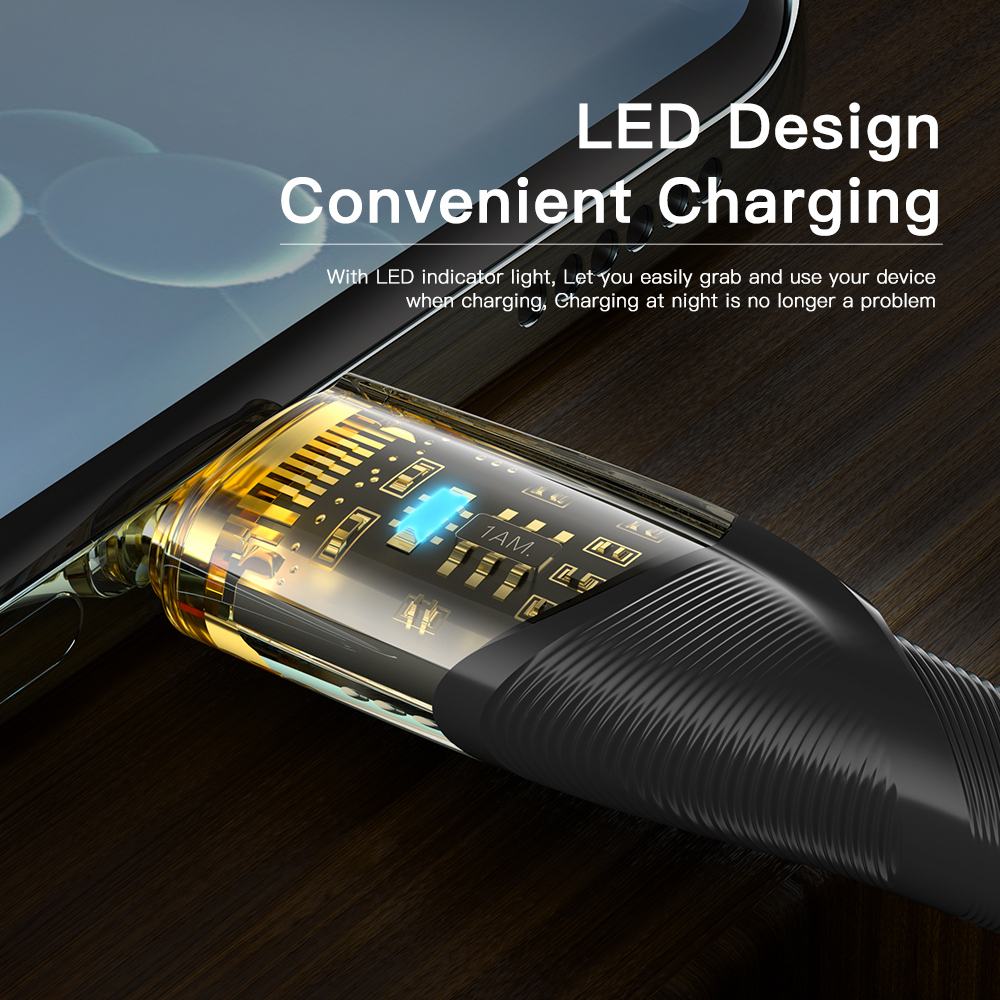 Изображение Кабель ESSAGER USB 2.0 AM - USB-C 2.0 м 7A Black (EXCT-XJA01-P)