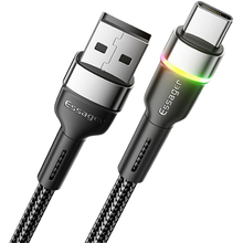 Кабель ESSAGER USB 2.0 AM - USB-C 3A LED 1.0 м Black (EXCT-XCD01)