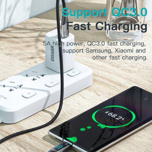 Заказать Кабель ESSAGER USB Type-C - USB Type-C 100W 2 м Black (ES-XCTT1-YDA01)