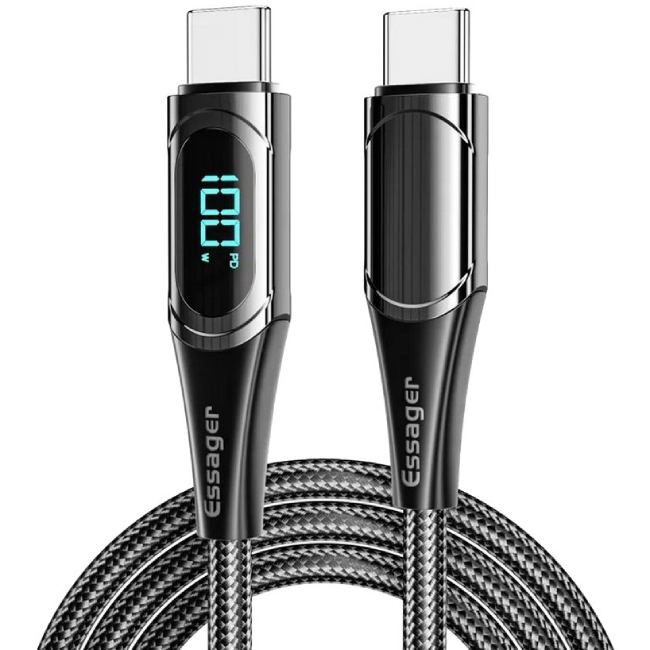 Кабель ESSAGER USB Type-C - USB Type-C 100W 2 м Black (ES-XCTT1-YDA01)