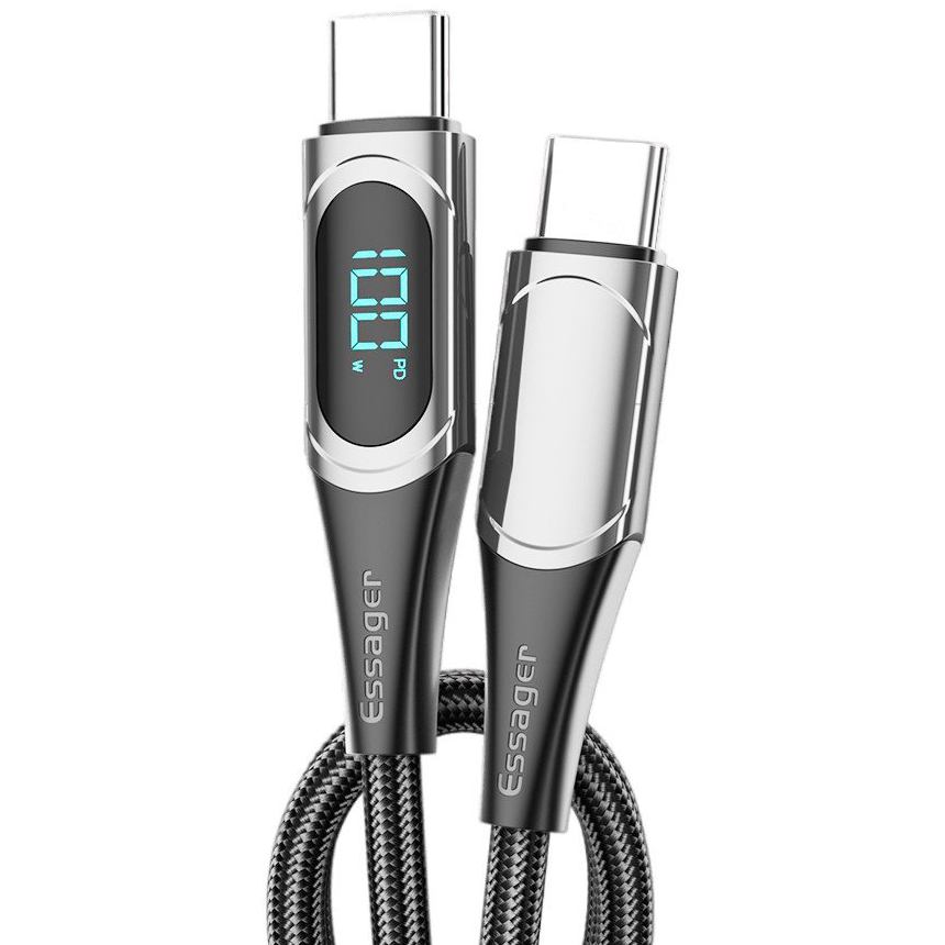 Кабель ESSAGER USB Type-C - USB Type-C 100W 2 м Black (ES-XCTT1-YDA01) Тип USB Type-С - USB Type-С