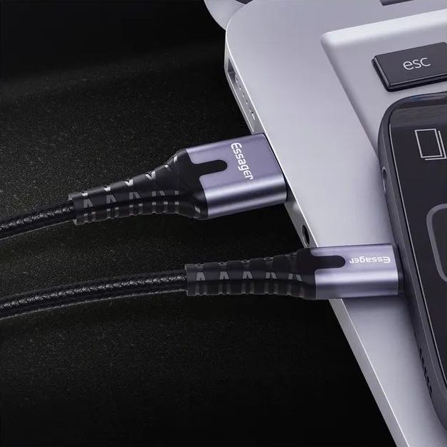 Кабель ESSAGER USB - USB Type-C 2 м Black (EXCT-XGA0G) Длина 2