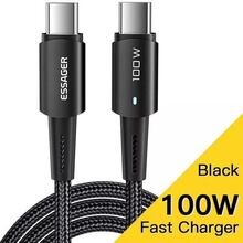 Кабель ESSAGER USB Type-C - USB Type-C 100W 1 м Black (EXCTT1-CG01)