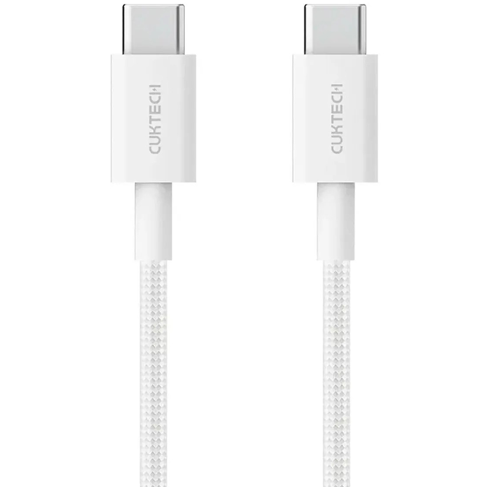 Кабель CUKTECH Type-C to Type-C Braided 3A 60W 1.5m White CTC315P