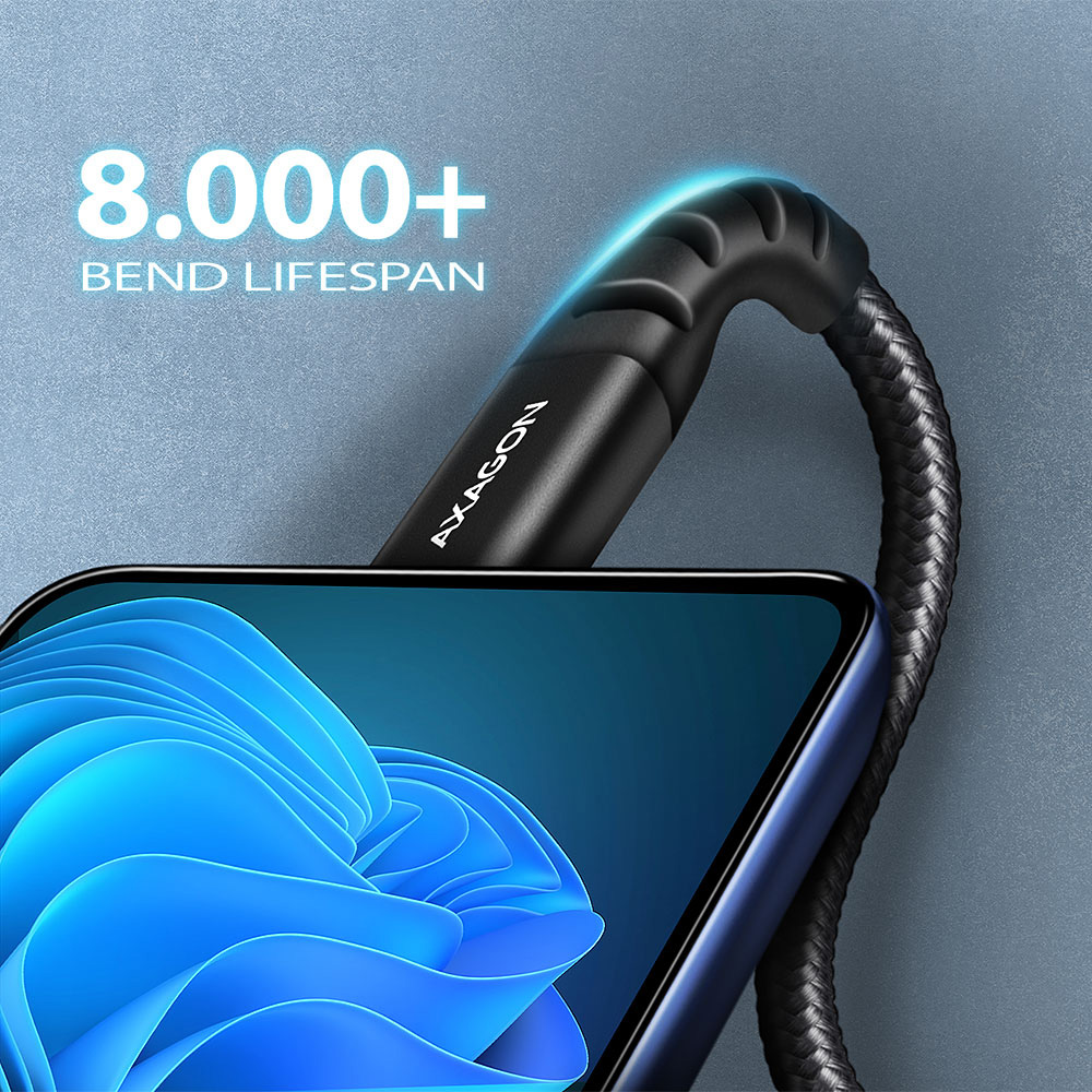 Кабель AXAGON USB Type-C - USB 2.0 1M Black (BUCM-AM10AB) Тип USB - USB Type-С