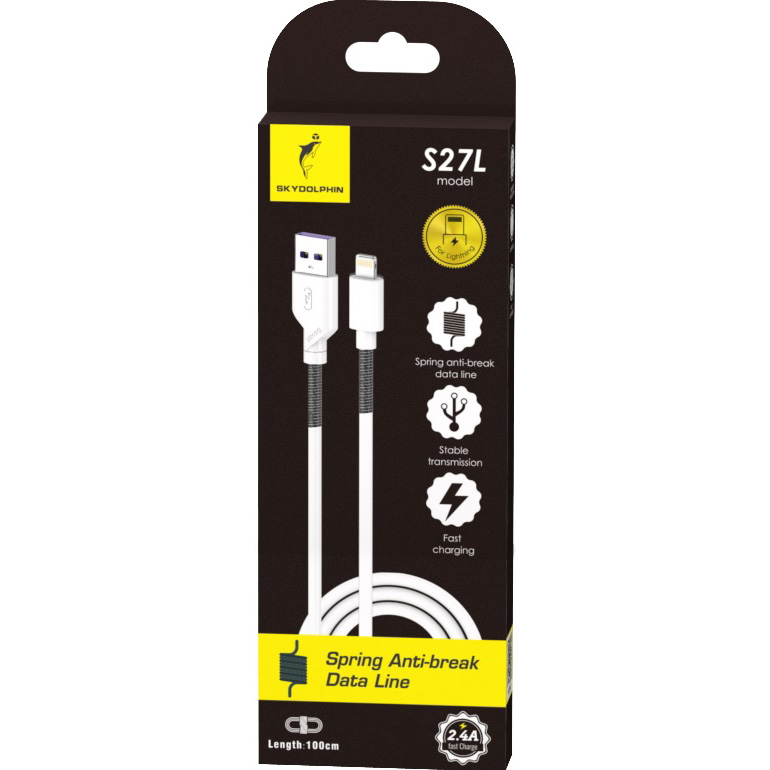 Кабель SKYDOLPHIN S27L Spring Anti-Brake USB - Lightning 1 м White (SDUSB-000608) Тип USB - Lightning