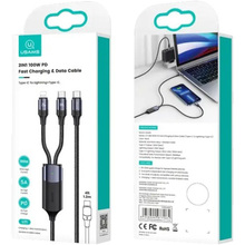 Кабель USAMS US-SJ550 U71 Type-C х 2 - Lightning 1.2 м Black (6958444977065)