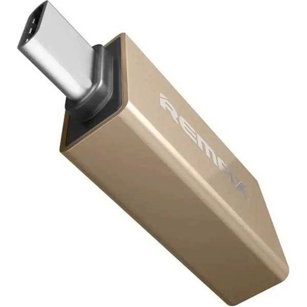Адаптер REMAX RA-USB1 Feliz microUSB-USB Type-C Gold (6954851289807)