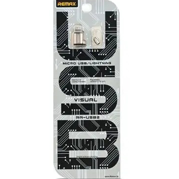 Адаптер REMAX RA-USB2 Visual microUSB-Lightning Gold (6954851289814) Тип Lightning - micro-USB