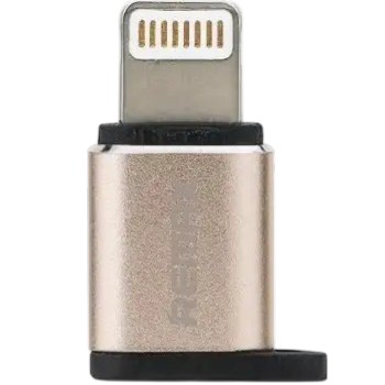 Адаптер REMAX RA-USB2 Visual microUSB-Lightning Gold (6954851289814)