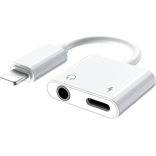 Адаптер REMAX RL-LA07 Concise 2-in-1 Lightning - Lightning + 3.5 мм M/F White (6972174150536)