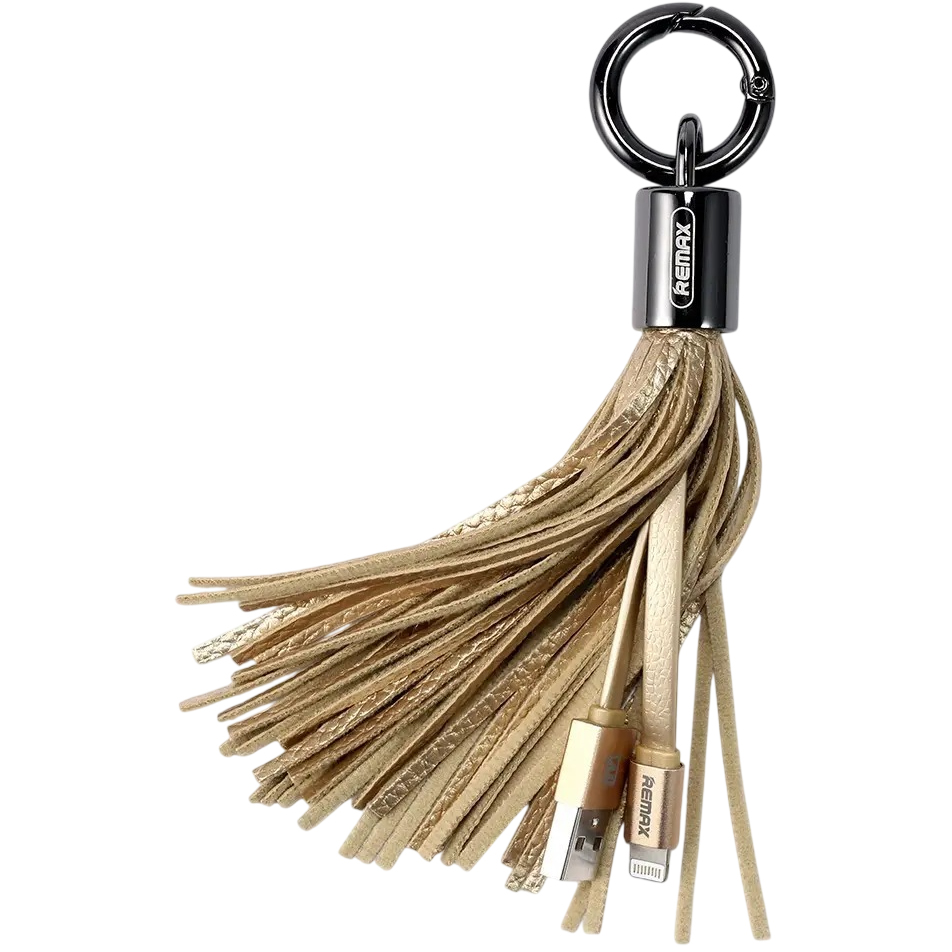 Кабель REMAX RC-053i Tassel Ring USB - Lightning M/M 0.15 м Gold (6954851260172)