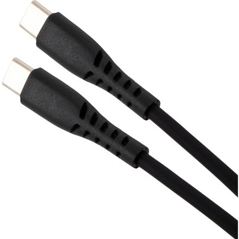 Кабель VINGA USB Type-C - USB Type-C 1.2m 60W Silicon Black (VCDCCC2612SB) Підсвітка False