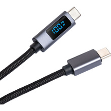 Кабель VINGA USB Type-C - USB Type-C 2.0m 100W LCD Display Nylon Black (VYDCCC22100D)