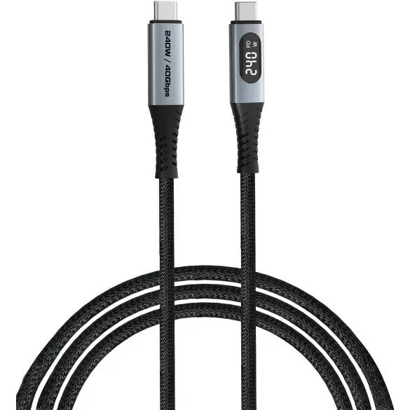 Кабель VERBATIM USB-C to USB-C 1.2m with display 240W Black (31849)