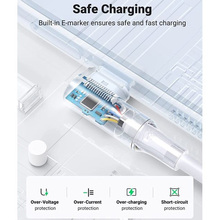 Кабель UGREEN USB Type-C - USB Type-C 1.0m 100W 20V/5A 90° corner braided Вlack (70696)