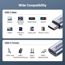 Кабель UGREEN USB Type-C - USB Type-C M/F 0.5m 5A USB 3.1 Gen2 10Gbps Вlack (80810)