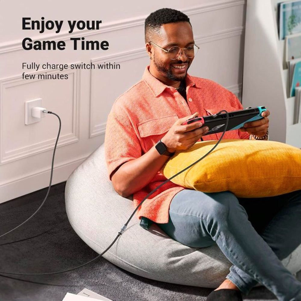 Кабель UGREEN USB Type-C - USB Type-C M/F 0.5m 5A USB 3.1 Gen2 10Gbps Вlack (80810) Роз'єм 2 USB тип C (мама)