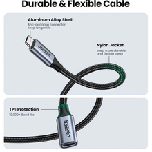 Кабель UGREEN USB Type-C - USB Type-C M/F 0.5m 5A USB 3.1 Gen2 10Gbps Вlack (80810)
