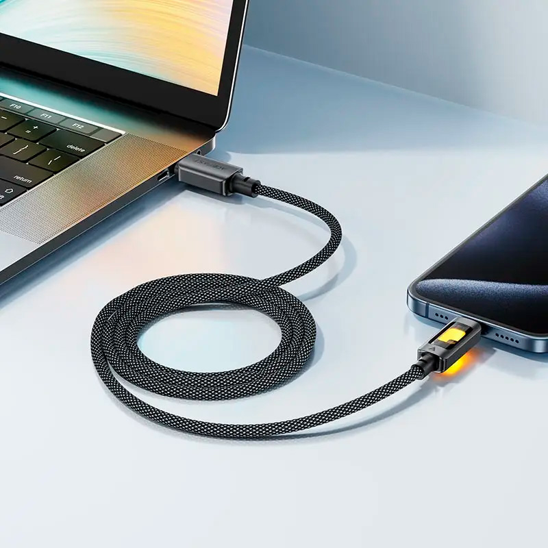 Внешний вид Кабель ACEFAST USB 2.0 AM to USB-C 1.2 м Black (6974316284673)