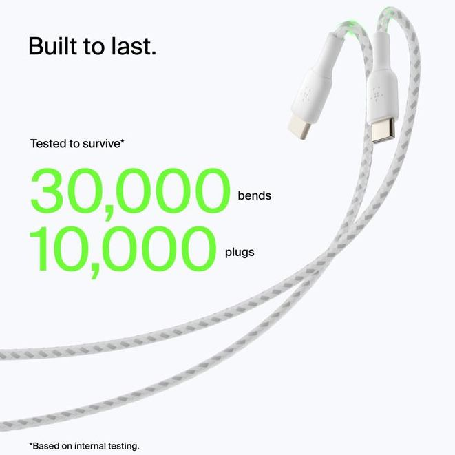 Фото Кабель BELKIN USB - USB Type-C 1 м White (CAB002BT1MWH)