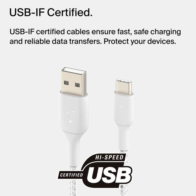 Внешний вид Кабель BELKIN USB - USB Type-C 1 м White (CAB002BT1MWH)