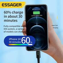 Кабель ESSAGER USB-C to Lightning 2м 20W Black (EXCTL-CGA01)