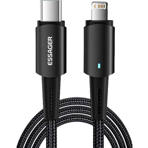 Кабель ESSAGER USB-C to Lightning 2м 20W Black (EXCTL-CGA01)