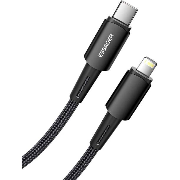 Кабель ESSAGER USB-C to Lightning 2м 20W Black (EXCTL-CGA01) Длина 2