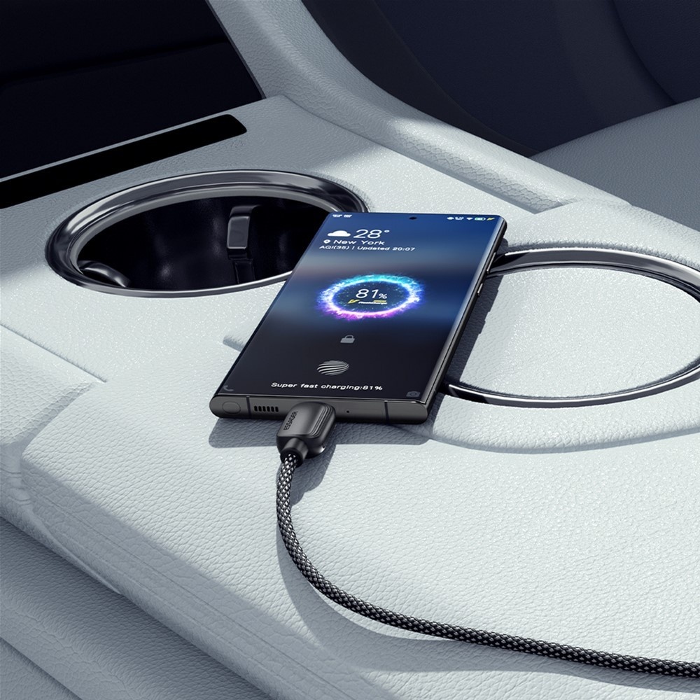 Кабель Essager Breeze USB-C to USB-C 100W 1м Black (EXCTT1-WL01-P) Подсветка False