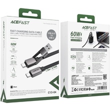 Кабель ACEFAST USB-C+USB-A to USB-C 3.0A zink alloy C13-04 1.2 м Black (6974316282334)