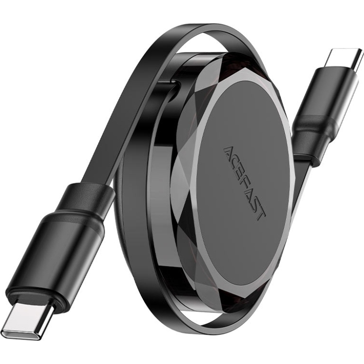Кабель ACEFAST USB-C to USB-C C13-03 60W dual retraction 0.8 м Black (6974316280132) Довжина 0.8
